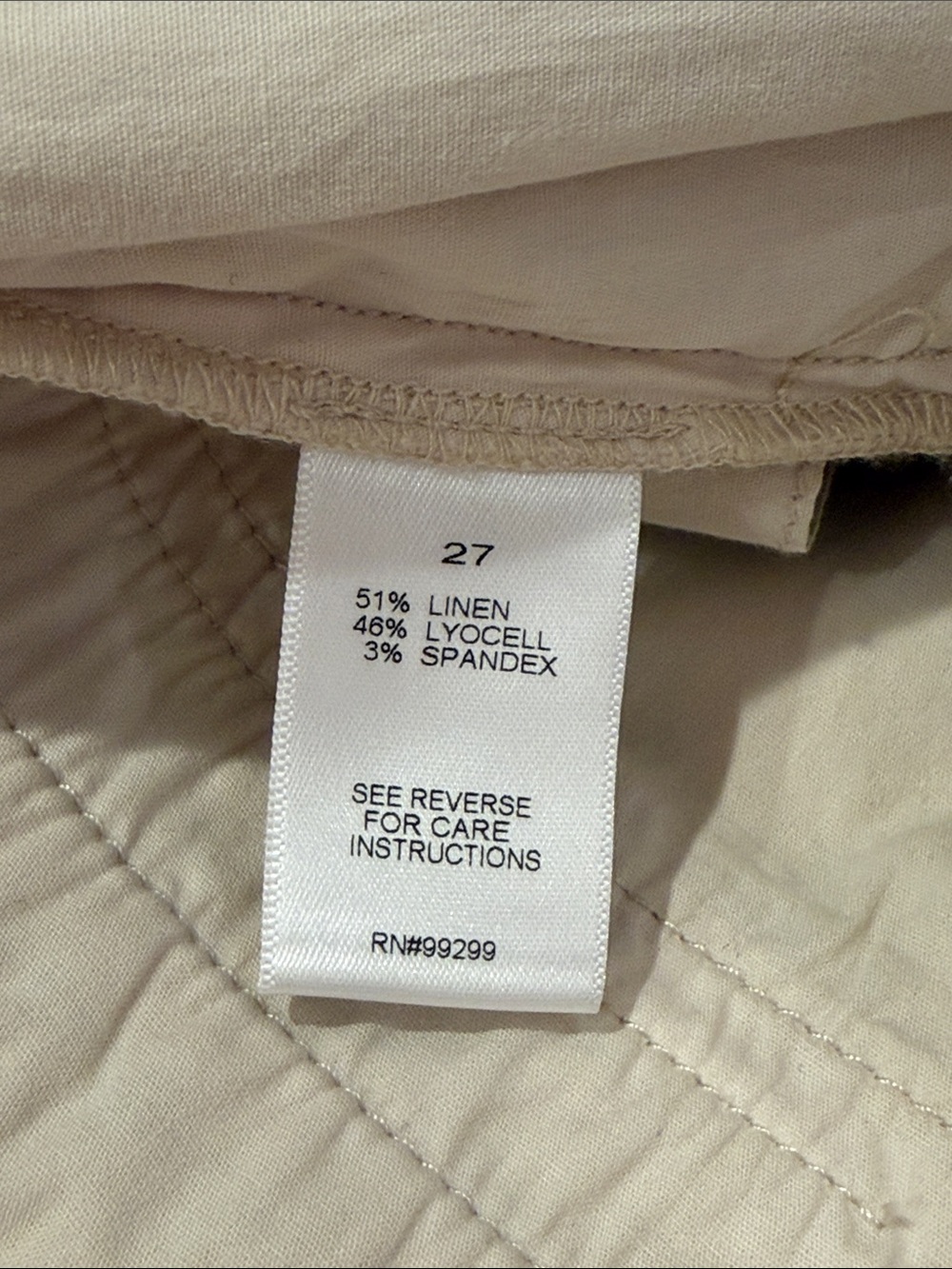 Evereve Marion Trouser, Tan, Cream “Natural” | Size 27 - Picture 7 of 8